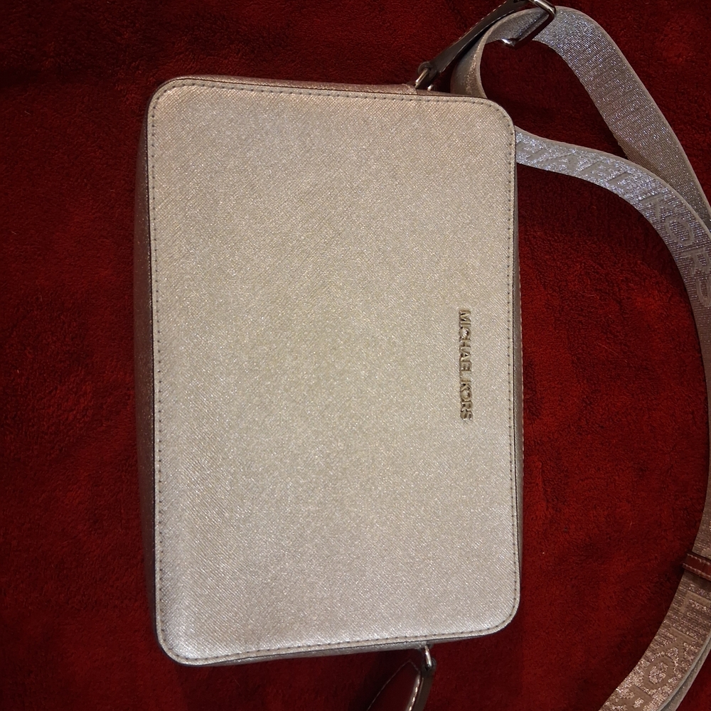 Michael Kors Metallic Crossbody Bag in Silver